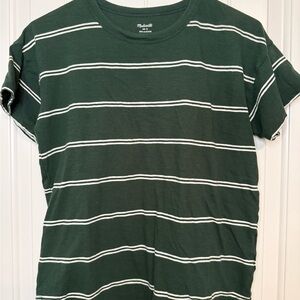 Madewell Green Striped Women's Shirt, Size S
